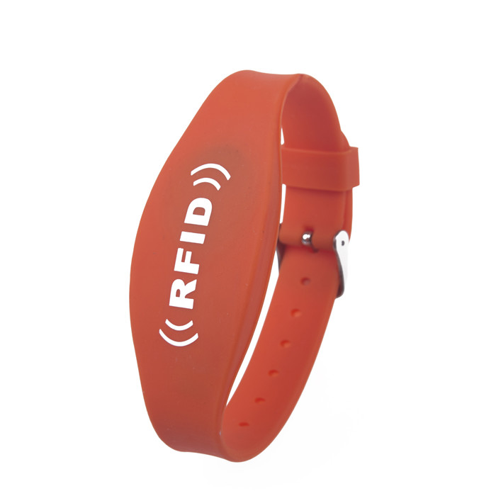 Bracelet en silicone à double puce réglable RFID