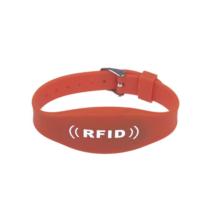 Bracelet en silicone à double puce réglable RFID